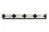 Digitus Panel krosowy (patch panel) 19'' 24x RJ45, LSA pion, kat.6, nieekranowany, 1U, prowadnica kabli, pola opisowe, Czarny